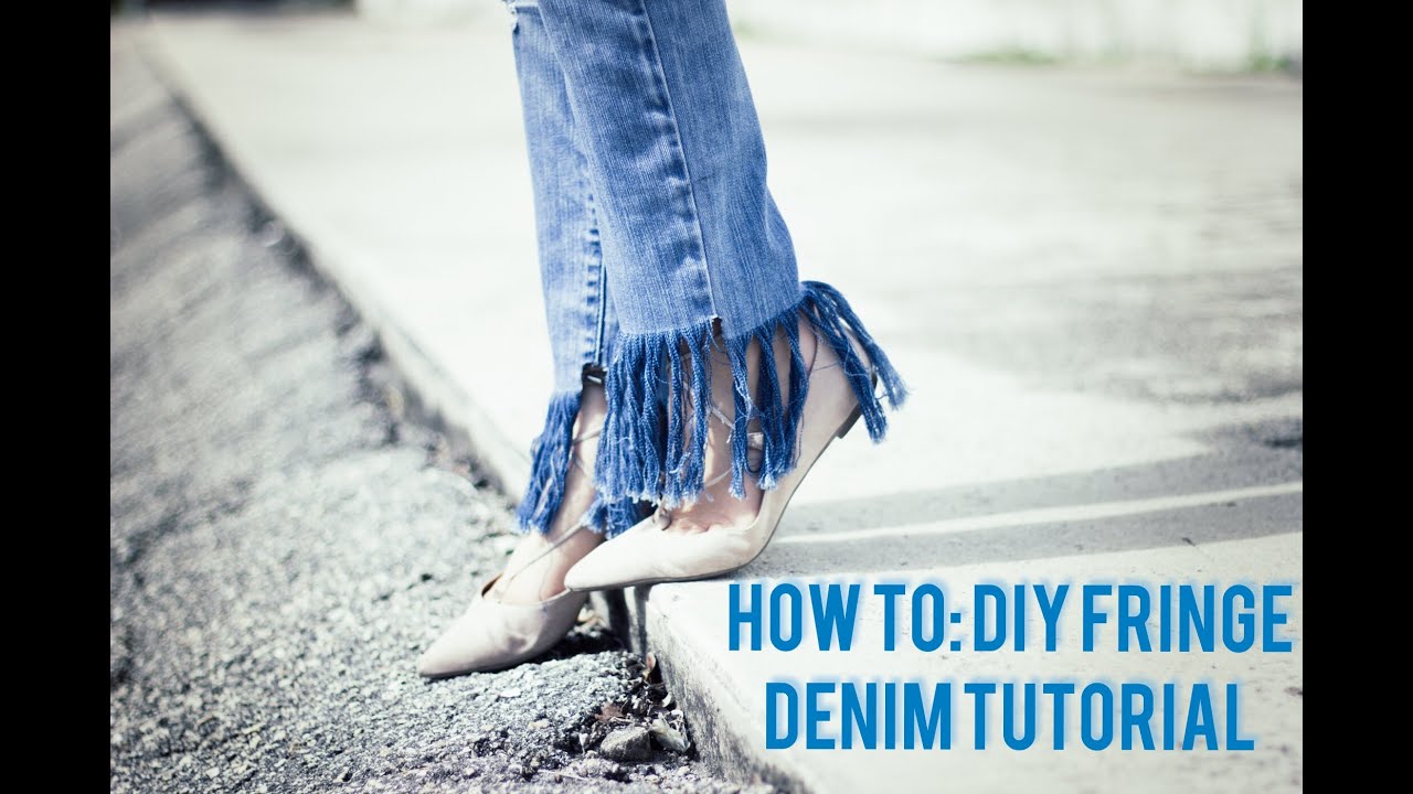 DIY RECONSTRUTED FRINGE DENIM | The Models Market - YouTube