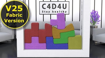 Fabric Version - Softbody Tetris V25 ❤️ C4D4U