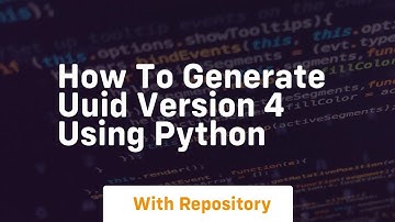 How to generate uuid version 4 using python