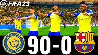 FIFA 23 - MESSI, RONALDO, MBAPPE, NEYMAR, ALL STARS | AL NASSR 90-0 FC BARCELONA |