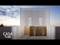 Casa 7x16 metros FACHADA MINIMALISTA | SALA DOBLE ALTURA | planos de casas