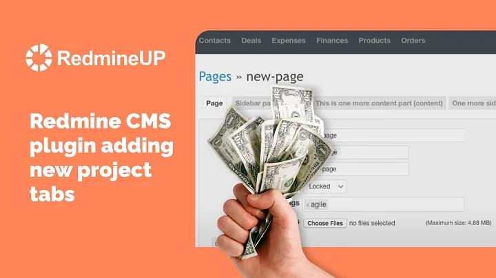 Redmine CMS plugin adding new project tabs