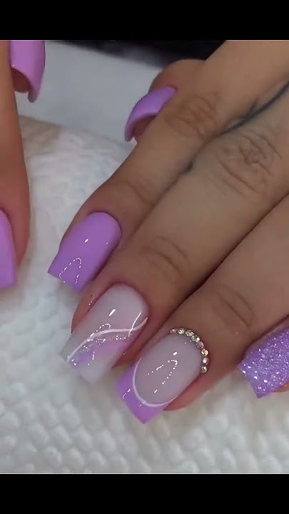 inspiração de decoração de unhas em gel lilás💜💅. #nails #nailart #unhas #shorts