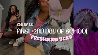 GRWM: first & second day of school *freshman year* +mini vlog