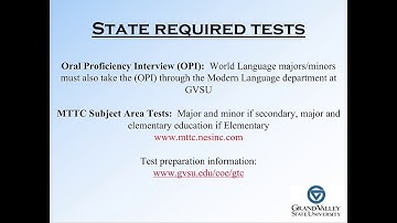 Teacher Certification at GV (3) - Admission and Required Tests