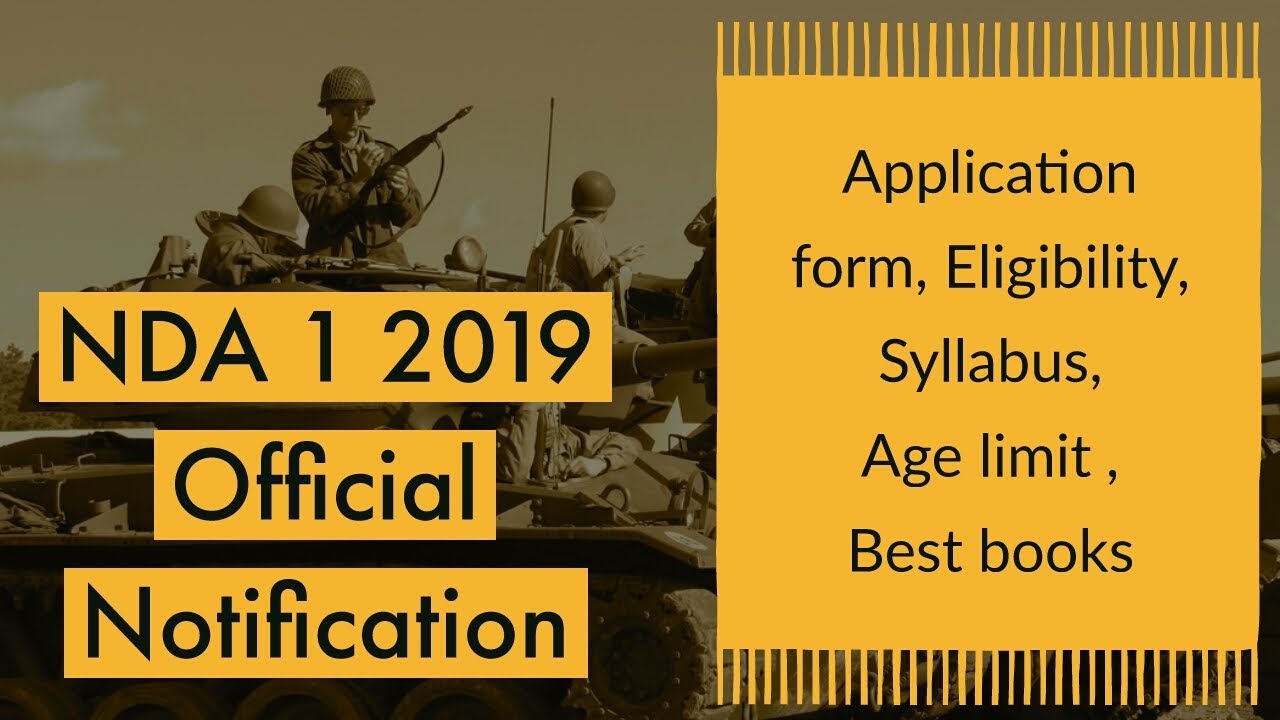 Nda 1 2019 Official Notification | Application form | Eligiblity criteria | Fees | Recommended books