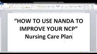 HOW TO IMPROVE YOUR NURSING CARE PLAN [NCP] USING NANDA screenshot 5