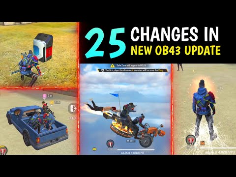 TOP 25 CHANGES IN NEW OB43 UPDATE | ADVANCE SERVER - GARENA FREE FIRE