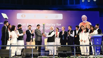 Historic Moment PM Narendra Modi Handing Over Torch to Vishy Anand