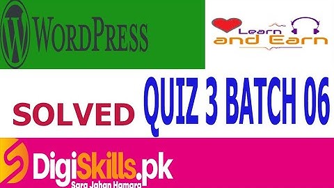 Digiskills wordpress Quiz 3 Solution Batch 06 |WPS 101| by Learn And Earn