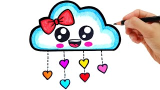 HOW TO DRAW A CUTE CLOUD EASY STEP BY STEP