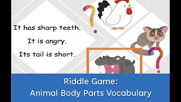 ESL game | Animals Body Parts | English Sentences｜Fun Riddle | Beginner Speaking TESOL 簡單英文課堂遊戲活動