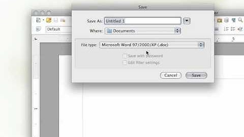 Saving Files in Open Office
