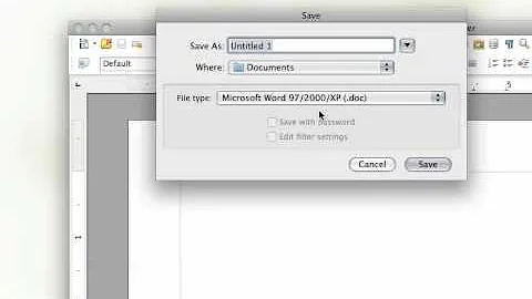 Saving Files in Open Office