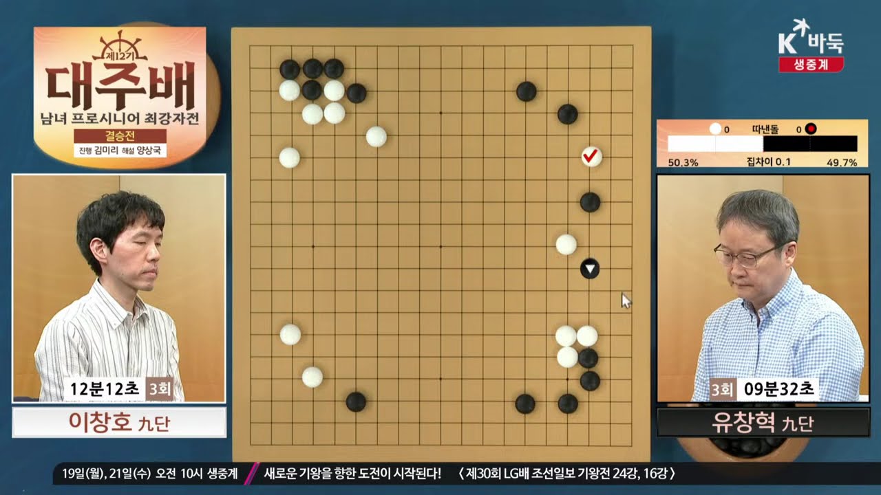 [유창혁vs이창호] 제12기 대주배 남녀 프로시니어 최강자전 | 결승