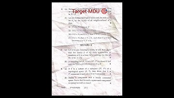 ELEMENTARY TOPOLOGY 3 RD SEM PAPER MATHEMATICS MDU ROHTAK.EVEN SEMESTER PAPER MDU ROHTAK TOPOLOGY