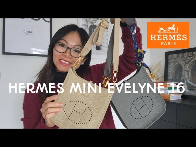 Hermes Mini/TPM/16 Evelyne Review! Bag details, How to Wear, and What fits  inside! 