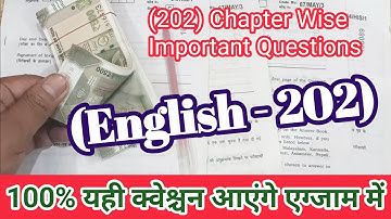 NIOS Class 10 English (202) | Chapter-wise Important Questions & MCQs | Exam Preparation 202 #202