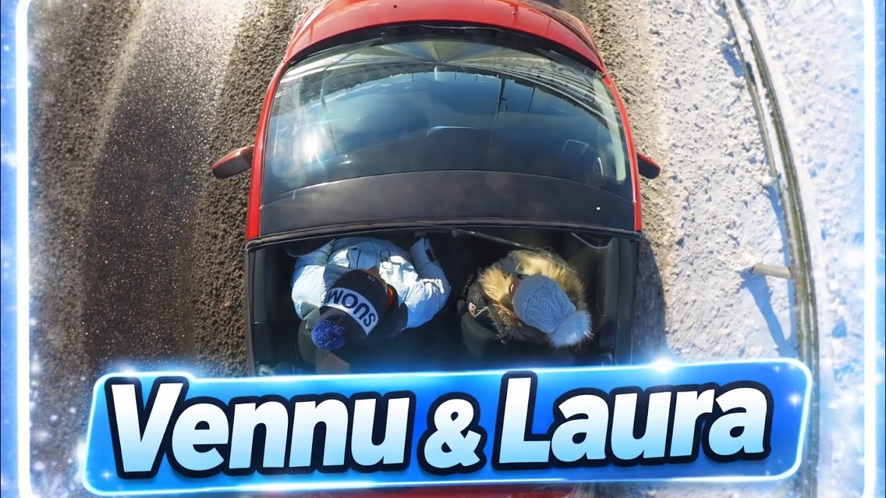 Convertible Driving in Snowy Finland