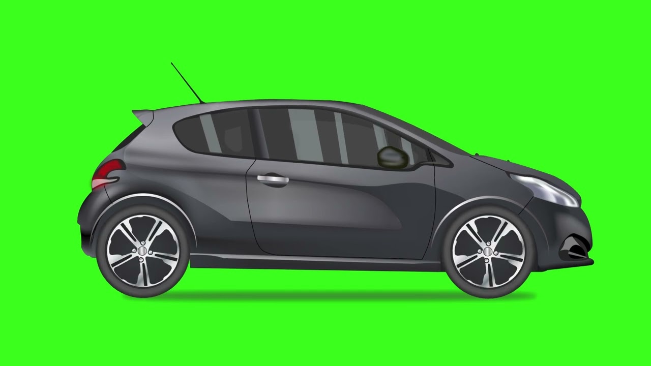 Black Car Animation Green Screen 