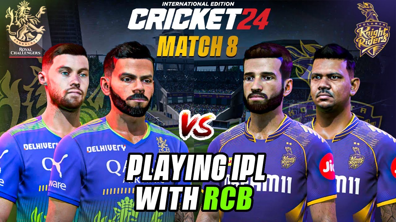 RCB vs KKR - Run Feast 😍🔥- Playing IPL as RCB in Cricket 24 #8 - YouTube