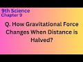 How Gravitational Force Changes When Distance is Halved?