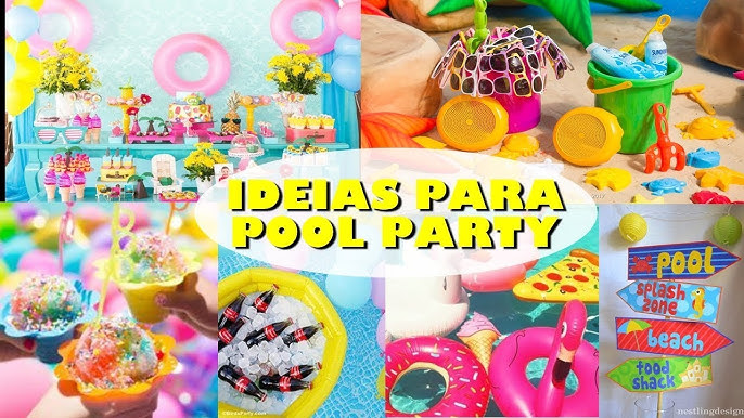 Veja como fazer uma pool party gastando pouco e usando a criatividade   Festa pool party decoração, Festa havaiana simples, Decoração de festa  havaiana