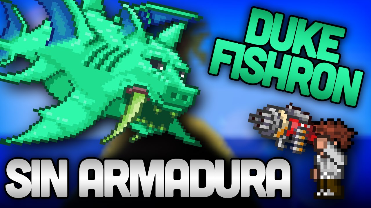 Derrotar a Duke Fishron ¡SIN ARMADURA NI POCIONES! | 100 HP | Chain gun