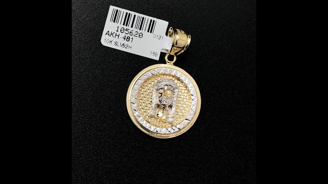 Jesus DC Medallion 10K Yellow Gold Pendant | Hip Hop Bling Jewelry