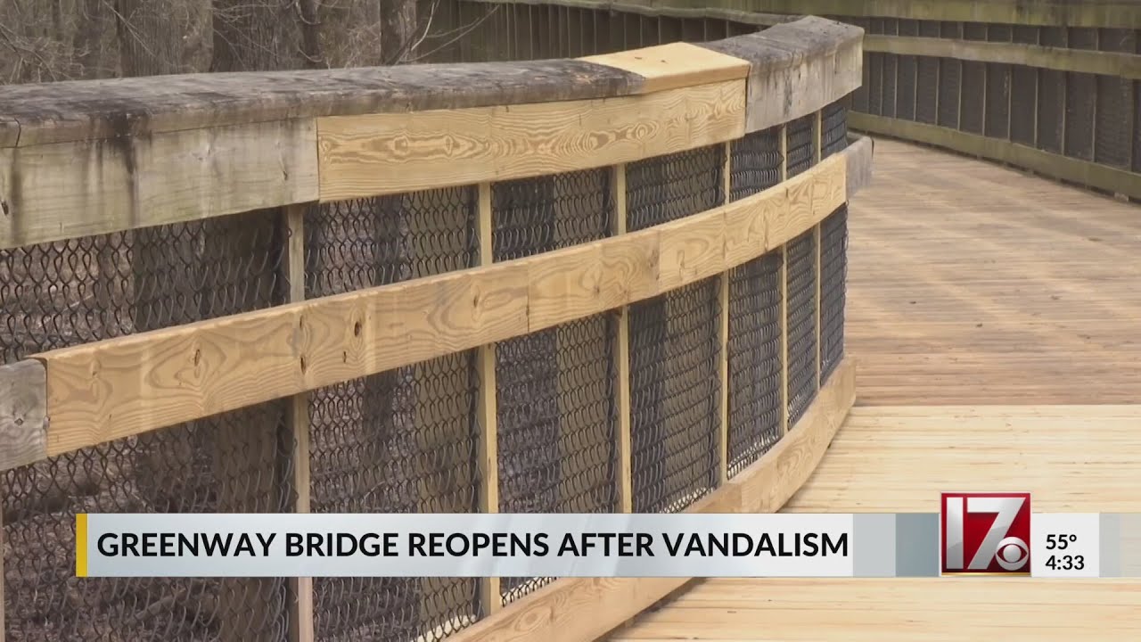 Raleigh greenway bridge reopens after vandalism