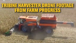 Tribine Harvester Drone Footage from Farm Progress 2016