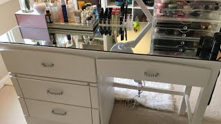 D.I.Y MIRRORED VANITY-DESK \/\/ D.I.Y VINTAGE MAKEUP DESK.   my mirrored creations #4