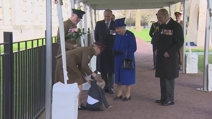 Toddler throws tantrum with the Queen and Theresa ...