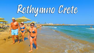 Crete Greece, Rethymno Crete, walking tour 4k, Greece 2022