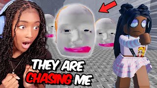 THE BUFF BABY HEADS ARE AFTER ME!! | Roblox Escape Running Head