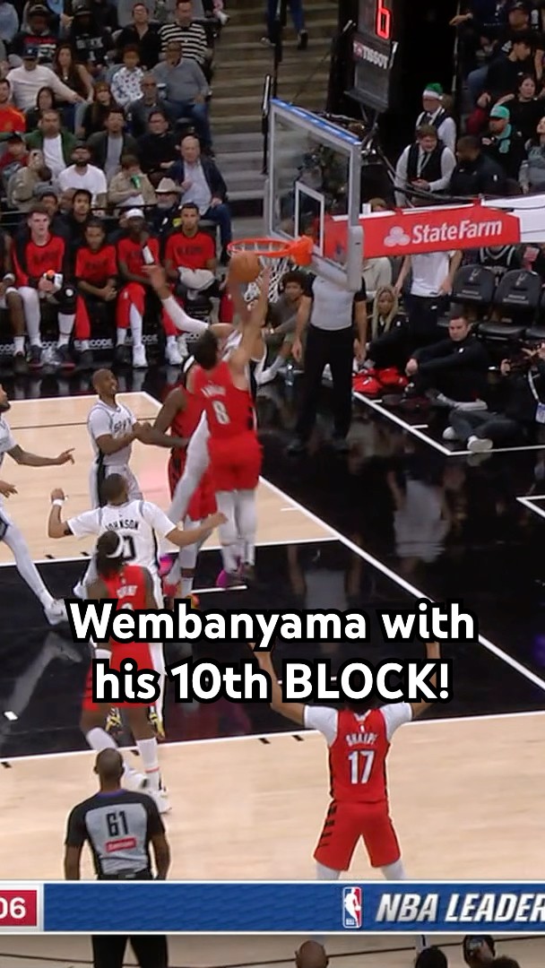 Wembanyama with his 10th BLOCK of the GAME!