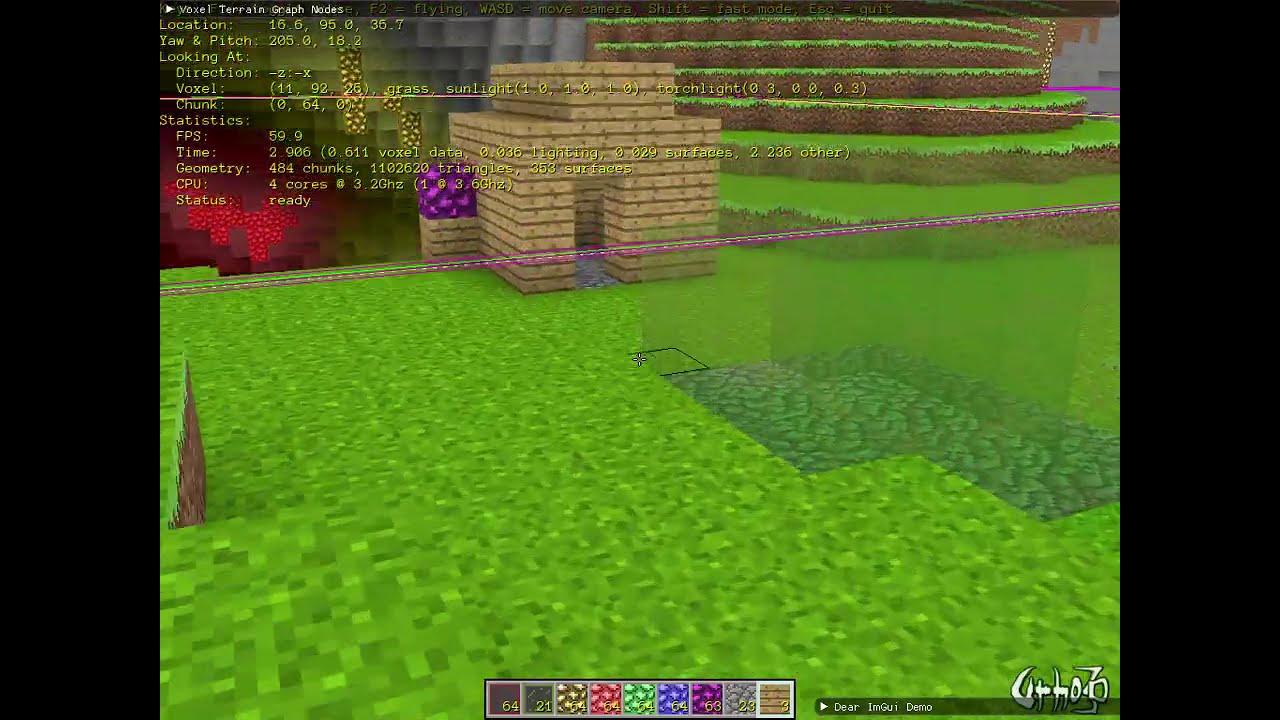 Cubic Voxel Surfaces with Urho3D - light filtering through stained glass.