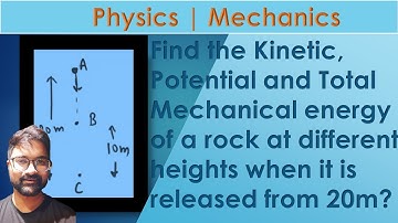 A 2.00-kg rock is released from rest at a height of 20.0 m. Ignore air resistance and determine