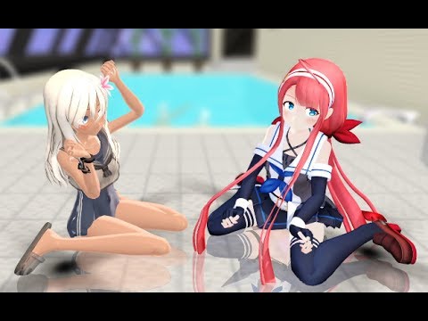 【MMD】　江風＆ろーちゃんでViva Happy