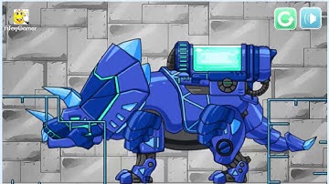 Dino Robot Tricera Blue - Dino Robot Corps - Full Game Play Full HD - AToyGamer