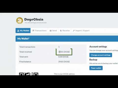 Вывод средств (Dogecoin) с крана FreeDogecoin на кошелёк Dogechain
