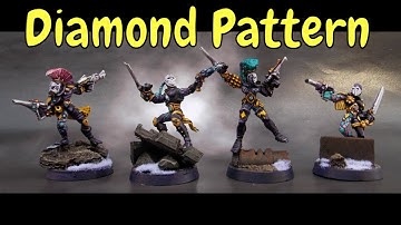 Weekly painting 26: Diamond or Harlequin pattern