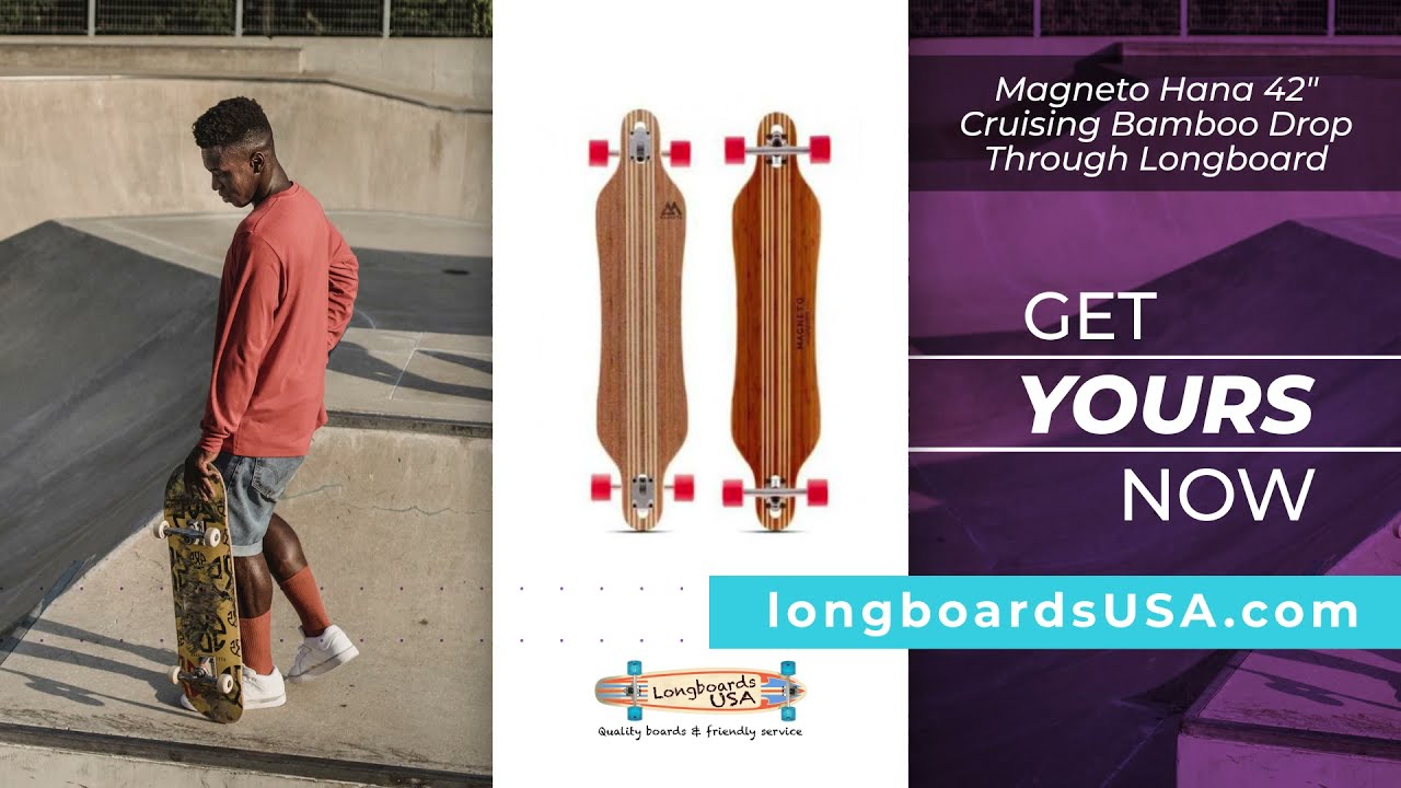 magneto hana 42 cruising bamboo drop through longboard - YouTube
