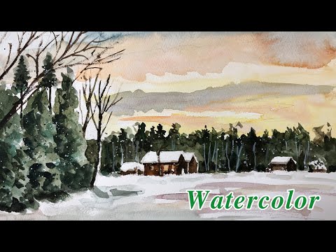 943＊あまらんす　夏冬風景　透明水彩画 光満つる季節 透明水彩画 #watercolor #forest #forest_seenery