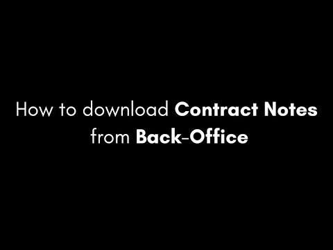 How to download Contract Notes from Back Office | Finvasia