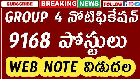 Telangana group 4 notification 2022 update | group 4 posts 9168