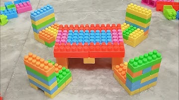 Satisfying DIY/ table chair Asmr/ building Blocks block game Lego  #asmr#asmrsounds#buildingblocks