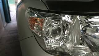 Toyota Land Cruiser 200 Bi LED A7 installation, установили би лед линзы А7, произвели химическую пол