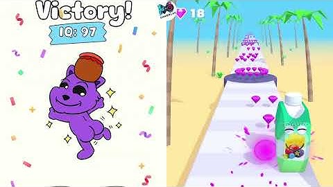 Help Monster 3 Tricky Puzzle vs Juice Run - Satisfying ASMR Gameplay All Levels