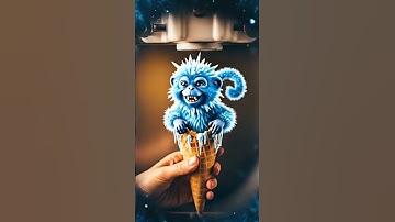 Transformation of ice cream into a frosty monkey  #ai #aiart #funny  #animation #cartoonshorts
